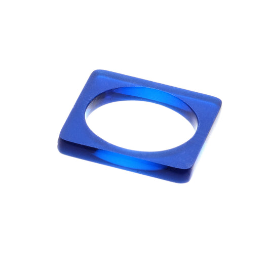Square ring in deep blue sapphire perspex www.barbaraspence.co.uk