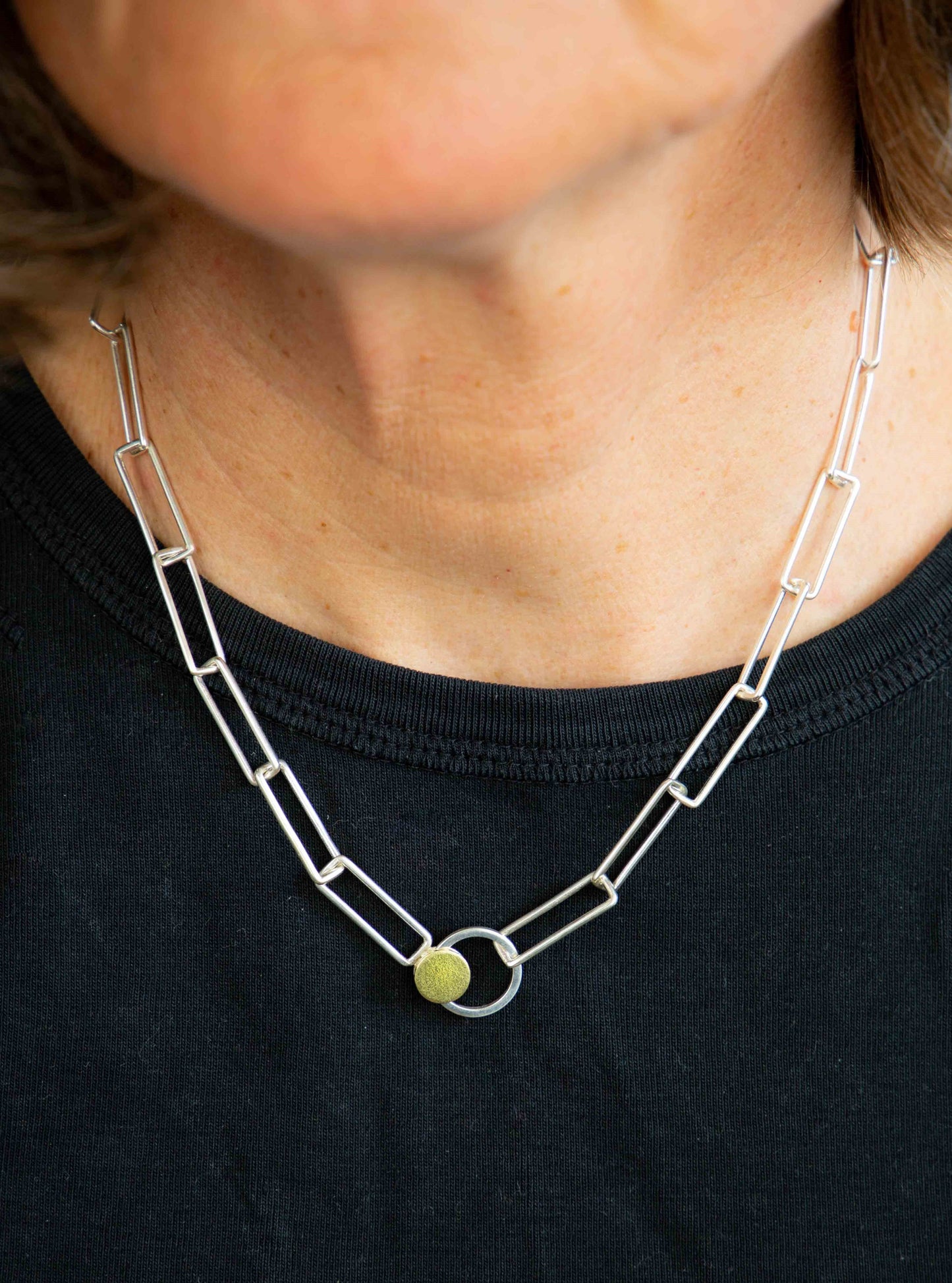 Orbit necklace with gold 45cm www.barbaraspence.co.uk