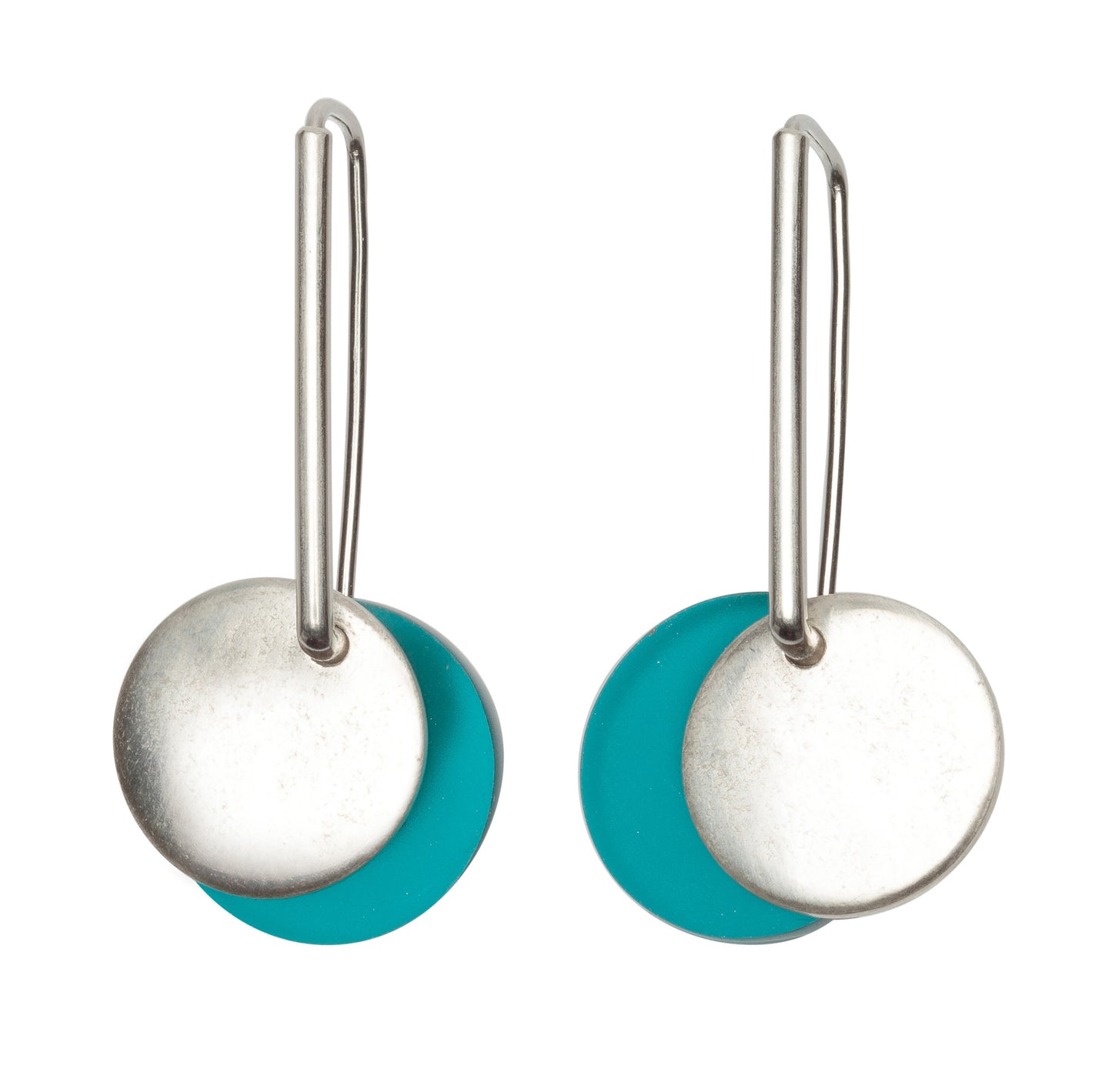 Silver and azure perspex earrings www.barbaraspence.co.uk