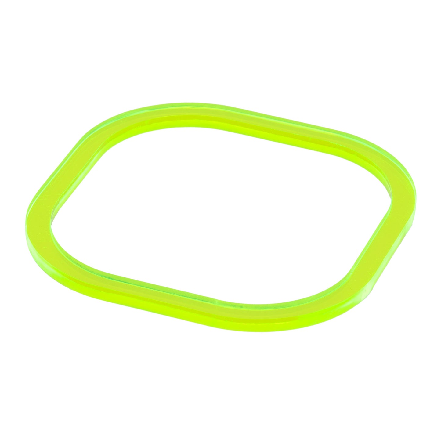 Square Acid green acrylic bangle www.barbaraspence.co.uk