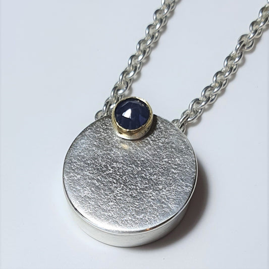 Midcentury moon locket with rosecut sapphire www.barbaraspence.co.uk